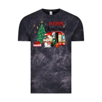 Cloud Black merry christmas camper Vintage Tee - MaliasSmallBusiness