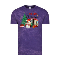 Cloud Purple merry christmas camper Vintage Tee - MaliasSmallBusiness