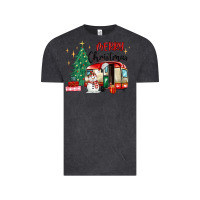 Vintage Black merry christmas camper Vintage Tee - MaliasSmallBusiness