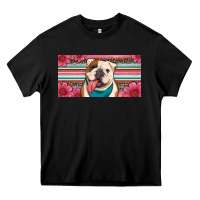 Black english bulldog floral license plate Heavy Core Tee - Artiststas