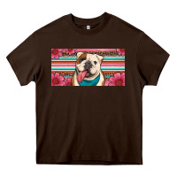 Chocolate Brown english bulldog floral license plate Heavy Core Tee - Artiststas