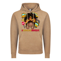 Vintage Coffee school bus driver life afro messy bun Vintage Hoodie - NancyCooperArtShop