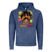 Vintage Denim school bus driver life afro messy bun Vintage Hoodie - NancyCooperArtShop