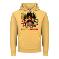 Vintage Mustard school bus driver life afro messy bun Vintage Hoodie - NancyCooperArtShop