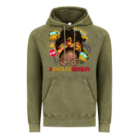 Vintage Olive school bus driver life afro messy bun Vintage Hoodie - NancyCooperArtShop