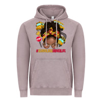 Vintage Zinc school bus driver life afro messy bun Vintage Hoodie - NancyCooperArtShop