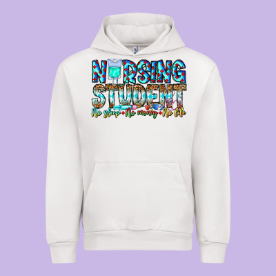 Nursing Student No Sleep No Money No Life Urban Hoodie Designed By Cowhidedigitalart