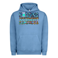 Pigment Pebble Blue Nursing Student No Sleep No Money No Life Urban Hoodie - CowhideDigitalArt