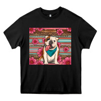 Black british bulldog floral serape Heavy Core Tee - Artiststas
