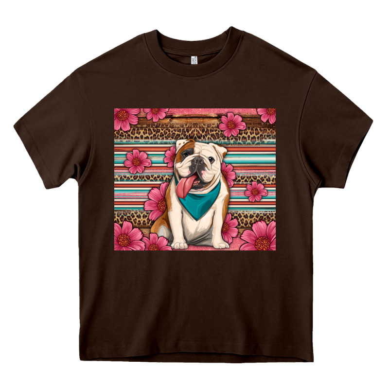British Bulldog Floral Serape Heavy Core Tee by Artiststas | Teevron