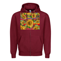 Burgundy mexican sunflowers Zipper Hoodie - TumblerDesignByShophia