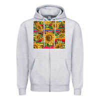 Heather Grey mexican sunflowers Zipper Hoodie - TumblerDesignByShophia
