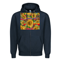 Navy mexican sunflowers Zipper Hoodie - TumblerDesignByShophia