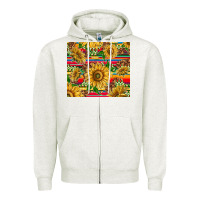 Oatmeal Heather mexican sunflowers Zipper Hoodie - TumblerDesignByShophia