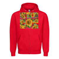Red mexican sunflowers Zipper Hoodie - TumblerDesignByShophia