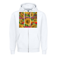 White mexican sunflowers Zipper Hoodie - TumblerDesignByShophia
