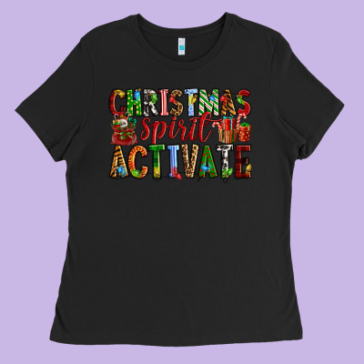 Christmas Spirit Activate Ladies Tee Designed By Ranaportraitstore
