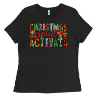 Black Christmas Spirit Activate Ladies Tee - RanaPortraitStore
