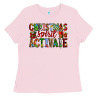 Bubblegum Pink Christmas Spirit Activate Ladies Tee - RanaPortraitStore