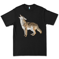 Black Howling Coyote Premium Tee - LillyAllenDesigns