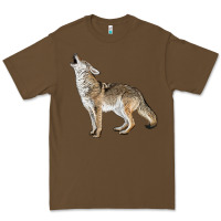 Cacao Howling Coyote Premium Tee - LillyAllenDesigns