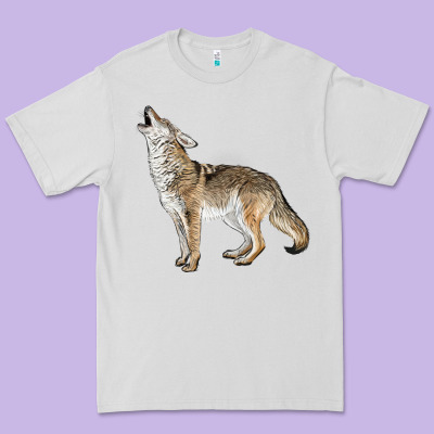 Howling Coyote Premium Tee Designed By Lillyallendesigns
