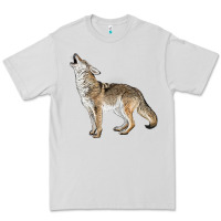 Dove Grey Howling Coyote Premium Tee - LillyAllenDesigns