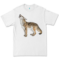 White Howling Coyote Premium Tee - LillyAllenDesigns