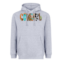 Heather Grey Cowgirl Min Heavyweight Hoodie - CowCowDesign