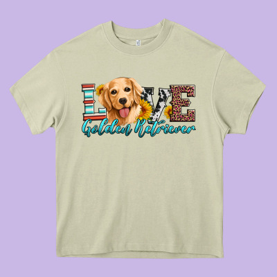 Love Golden Retriever Heavy Core Tee Designed By Artiststas