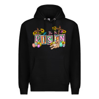 Black He is risen Easter  Easter Day Premium Hoodie - CowGirlArtShop