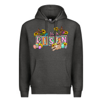Charcoal Heather He is risen Easter  Easter Day Premium Hoodie - CowGirlArtShop