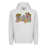 Dove Grey He is risen Easter  Easter Day Premium Hoodie - CowGirlArtShop
