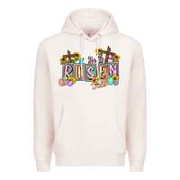 Pale Pink He is risen Easter  Easter Day Premium Hoodie - CowGirlArtShop