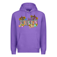 Purple He is risen Easter  Easter Day Premium Hoodie - CowGirlArtShop
