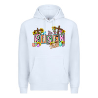 White He is risen Easter  Easter Day Premium Hoodie - CowGirlArtShop
