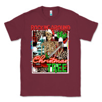 Burgundy Rockin' around the Christmas tree skeleton Classic Tee - NancyCooperArtShop