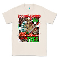 Natural Rockin' around the Christmas tree skeleton Classic Tee - NancyCooperArtShop