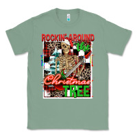 Sage Rockin' around the Christmas tree skeleton Classic Tee - NancyCooperArtShop