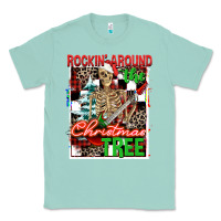Seafoam Rockin' around the Christmas tree skeleton Classic Tee - NancyCooperArtShop