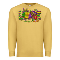Antique Gold love lips mardi gras Premium Sweatshirt - OliviaCreatesArt