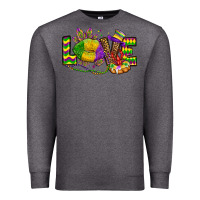 Charcoal Heather love lips mardi gras Premium Sweatshirt - OliviaCreatesArt
