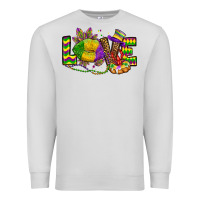 Dove Grey love lips mardi gras Premium Sweatshirt - OliviaCreatesArt