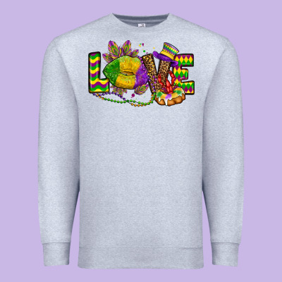 Love Lips Mardi Gras Premium Sweatshirt Designed By Oliviacreatesart