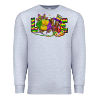 Heather Grey love lips mardi gras Premium Sweatshirt - OliviaCreatesArt