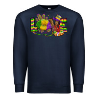 Navy love lips mardi gras Premium Sweatshirt - OliviaCreatesArt