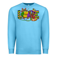 Ocean Blue love lips mardi gras Premium Sweatshirt - OliviaCreatesArt