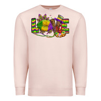 Pale Pink love lips mardi gras Premium Sweatshirt - OliviaCreatesArt