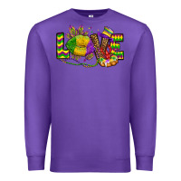 Purple love lips mardi gras Premium Sweatshirt - OliviaCreatesArt