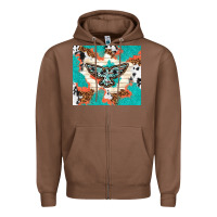 Chestnut freebird with leopard and cowhide pattern Zipper Hoodie - TumblerDesignByShophia